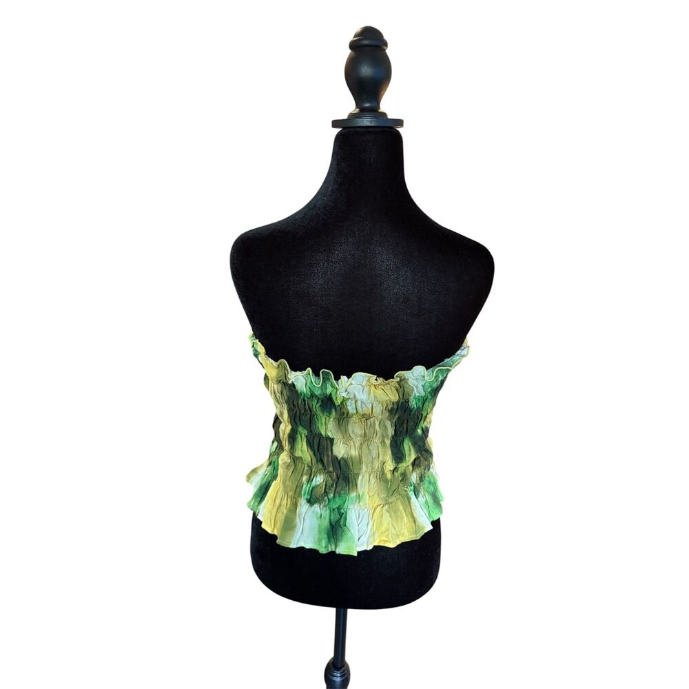 NWOT Siedres Green Tie Dye Tube Top, Medium - Picture 3 of 5